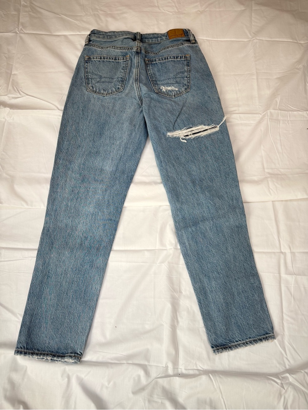 American Eagle Outfitters Light Blue Patchwork Distressed Jeans - Picture 2 of 2